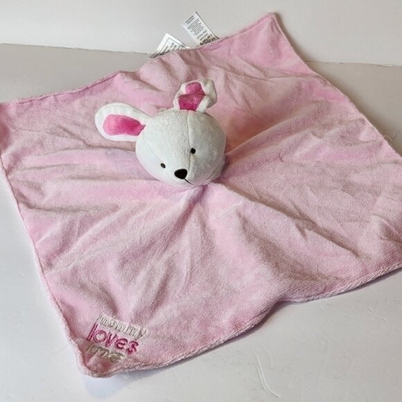 Child of Mine by Carter's pink bunny Lovey Rattle Mommy loves me - Picture 4 of 6